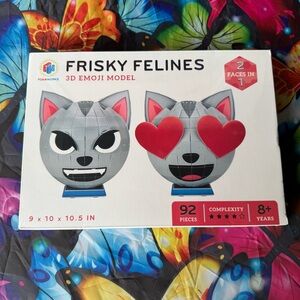 ONLY $1 w/purchase - Frisky Felines 3D Emoji Puzzle - Gray and‎ Red
